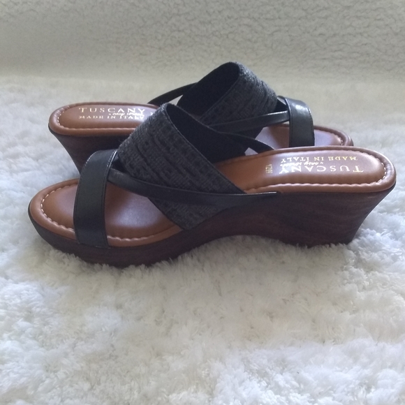 Tuscany Made in Italy Women's Wedge Platform Sandals Sz 12 A7 - Picture 5 of 11